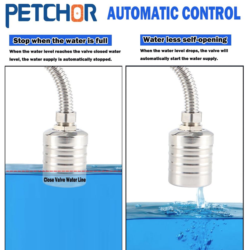 [Australia - AusPower] - 304 Stainless Steel Fully Automatic Water Level Control Float Valve, Auto Float Water Shut off Valve, 1" Auto Float Valve for Pool, Water Tank, Livestock Troughs, Fish Pond, 2PCS 