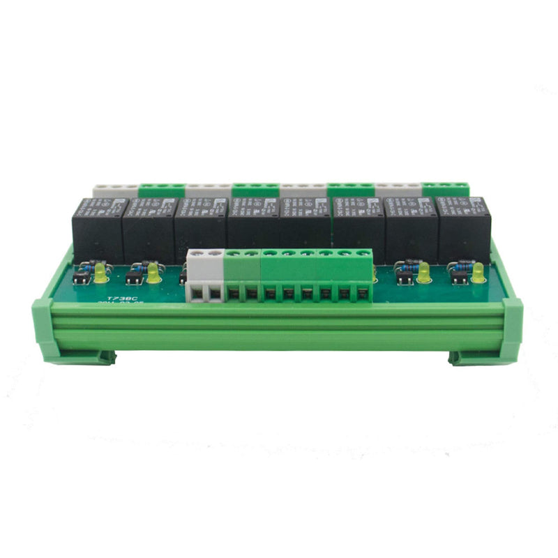 [Australia - AusPower] - 8 Channel Interface Relay Module 24VACDC DIN Rail Panel Mount for Automation PLC Board (FY-T738-24VACDC) 