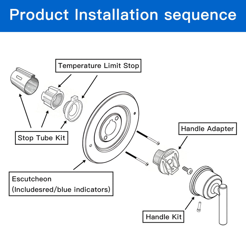 Shower Trim Kit for Moen T2901 Handle, Compatible with Moen Gibson Shower/Tub 2510/2520/2570/2590 Pressure balanced Valves Series, Repair Wobbly Handle or Bathroom Renovation,Brushed Gold Brushed Gold