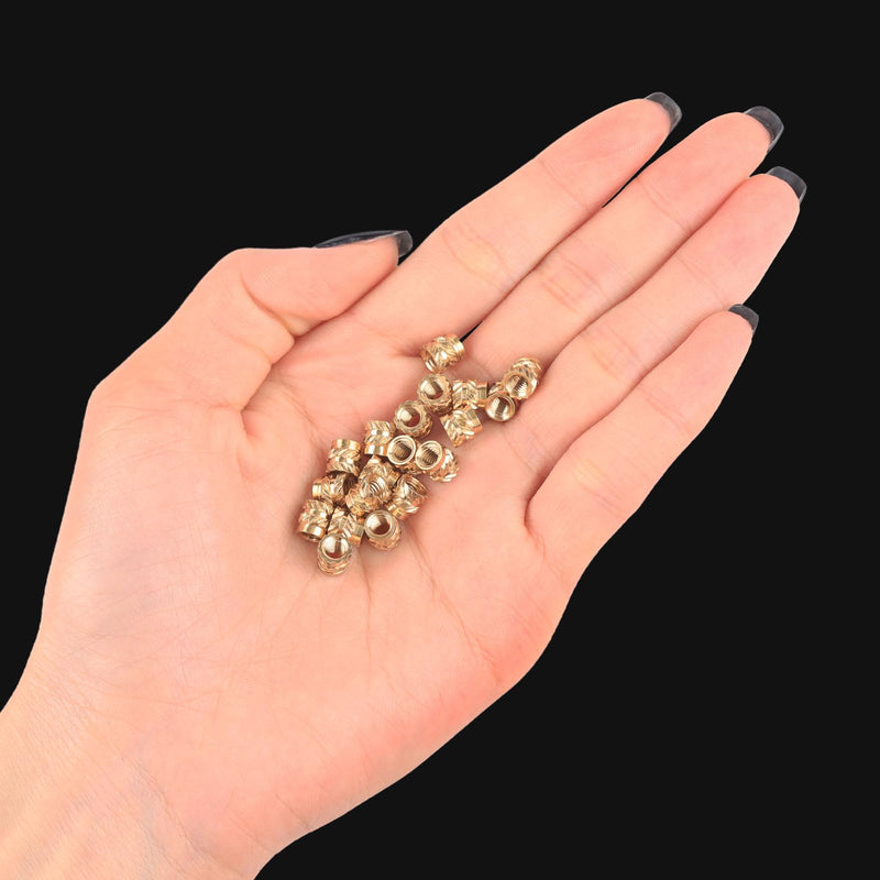 [Australia - AusPower] - 120pcs 3D Printing Brass Nuts, M4x6x6mm Threaded Heat Set Inserts M4 Knurled Brass Nuts Heat Embedment Nut for 3D Printing Parts Loptop Automotive Plastic Shell 