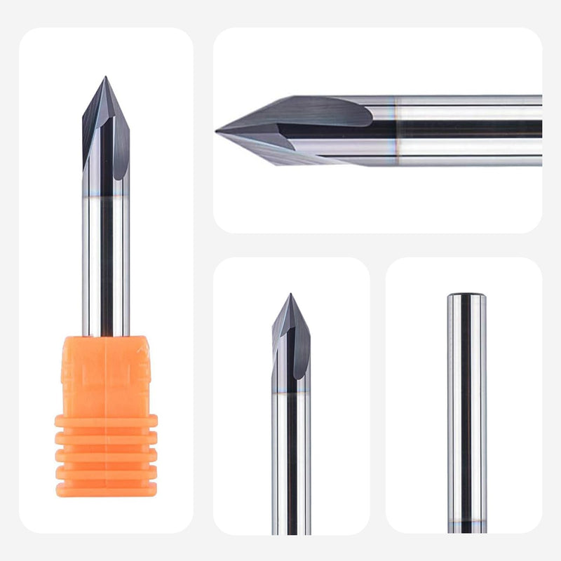 [Australia - AusPower] - SpeTool Set of 2 Chamfer Cutter Engraving Cutter 3 Flutes V Groove Cutter 6 mm Shank 60 Degree Solid Carbide Engraving Cutter End Mill Wood Cutter with TiAlN Coating CNC Milling Cutter for Router 