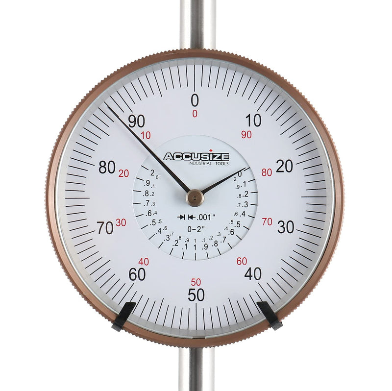 [Australia - AusPower] - Accusize Industrial Tools Agd2 Style 0-2'' by 0.001'' Dial Indicator with A 3'' Big Face, Lug Back, P900-S090 0-2" x 0.001" with big face 