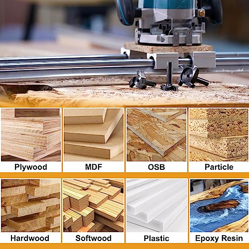 SpeTool Face Cutter 8 mm Shank 40 mm Face Milling Cutter for Routers Reversible Plates Spoilboard 4 Flutes CNC for Wood with ATS Coating Face cutter with ATS coating