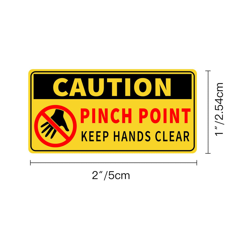 12 Pack Pinch Point Stickers (small),1x2 Inch Watch Your Hands Warning Sticker Signs,Safety Label Decals for Machinery,Workplace