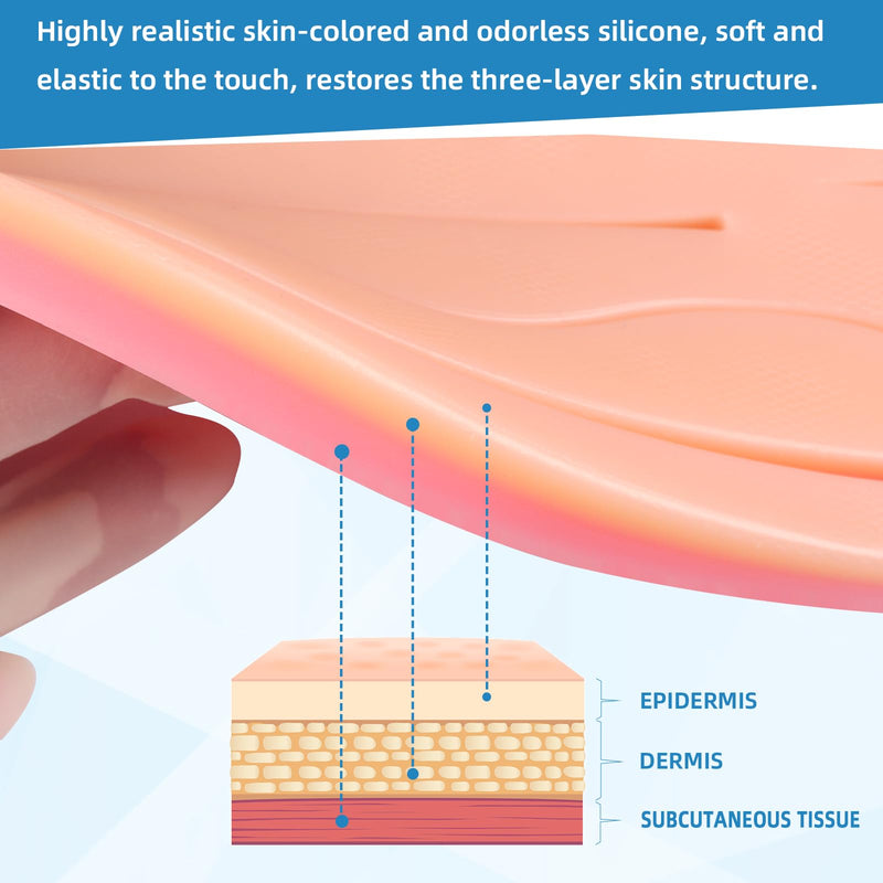 [Australia - AusPower] - Suture Practice Pad Three-Layer Silicone Skin Kit, Upgraded 17 pre-Cut Wounds, Suture Pad for Medical and Veterinary Students Training 