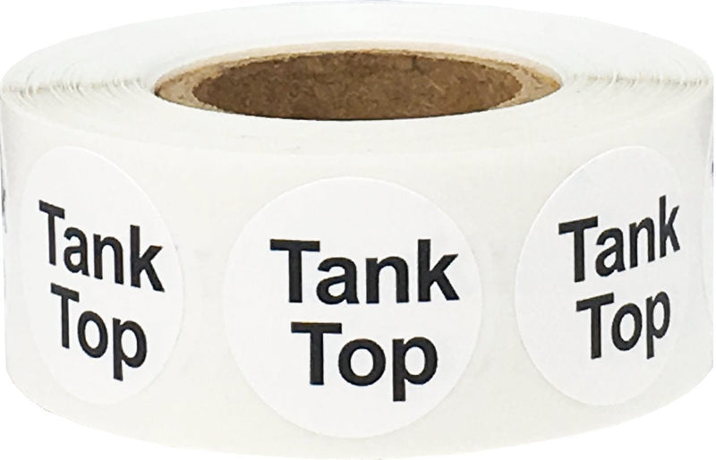 White Circle Tank Top Clothing Size Stickers for Retail Apparel 0.75 Inch 500 Total Adhesive Labels