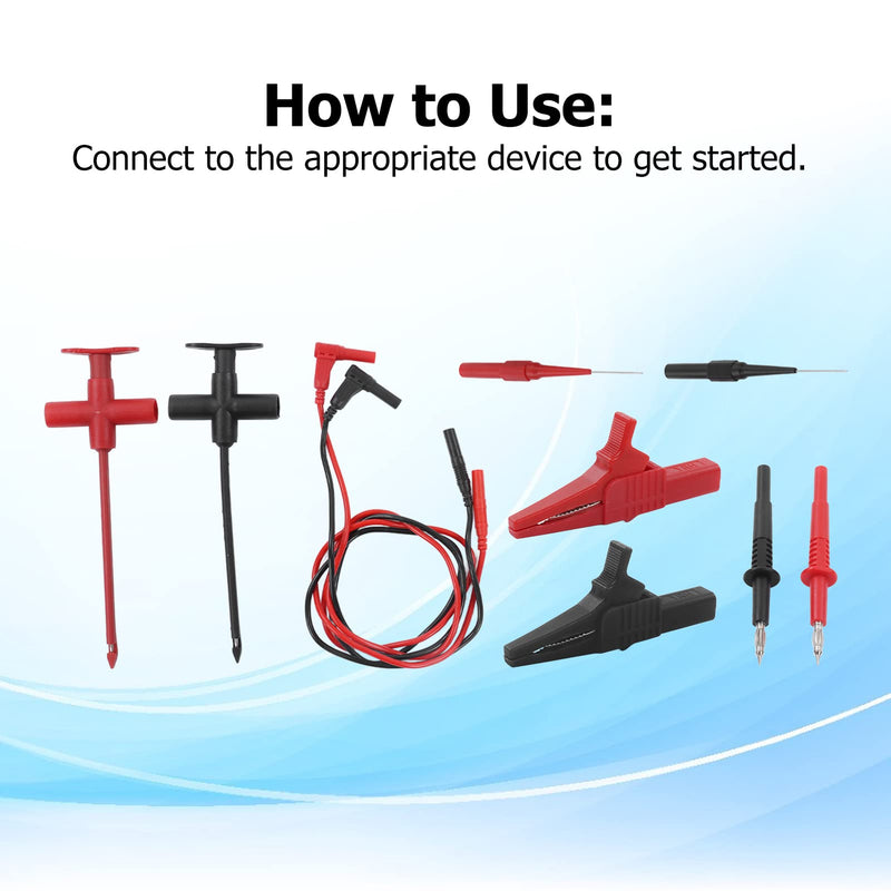 [Australia - AusPower] - Multimeter Probes, 19A JT8001-1 Wire Piercing Probe Kit, 30VAC-60VDC Electronic Test Probes for Wiring Harness Connectors, Fuel Injectors, Automotive Sensors and Others 