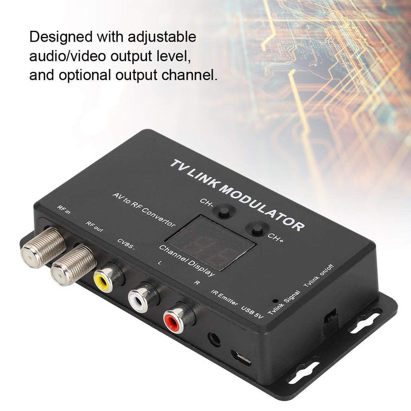 Professional TM70 UHF Modulator TV Link Modulator AV HF Converter IR Extender Adapter with USB Cable Receiving Cable for PC Laptop TV STB VHS VCR Camera DVD