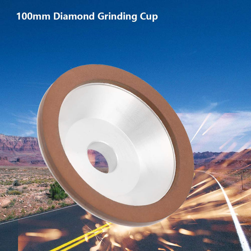 [Australia - AusPower] - Resin Diamond Bowl Coated Concave Grinding Wheel Grit Flare Tray 180 Grinding Wheel for Carbide 100mm for Alloy Blade Tungsten Shell Shape 