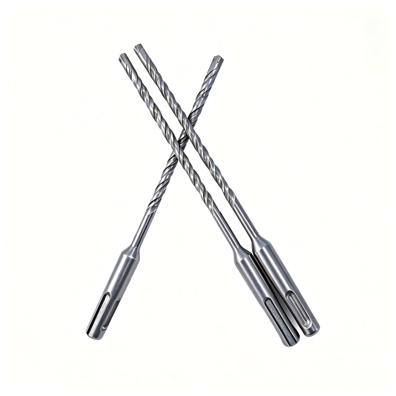 10pcs SDS Plus Masonry Drill Bit Set with Storage Case 3/16 x 6.3 inch | Rotary Hammer Drill Bits 4-Cutter Cross Tip Double Thread Tungsten Steel Concrete Drill Bit for Concrete, Brick, Stone, Walls