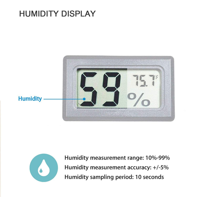 [Australia - AusPower] - 4-Pack Mini Digital Temperature Humidity Meters Gauge Indoor Thermometer Hygrometer LCD Display Fahrenheit (℉) for Reptile Tank,Jars,Guitar Case,Greenhouse, Garden, Cellar, Fridge, Closet 