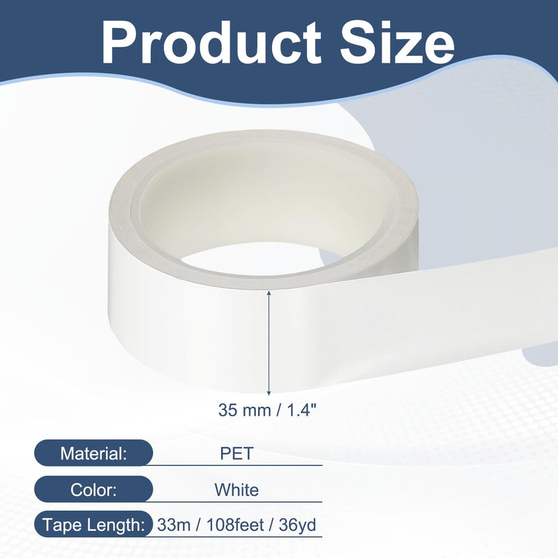 PATIKIL 1.4" x108ft Blackout Tape, Light Blocking Stickers Black Out Strips Led Light Blocking Stickers Masking Tape Cover Adhesive Film for Electronics Windows LED Indicator, White 35mm/1.4"