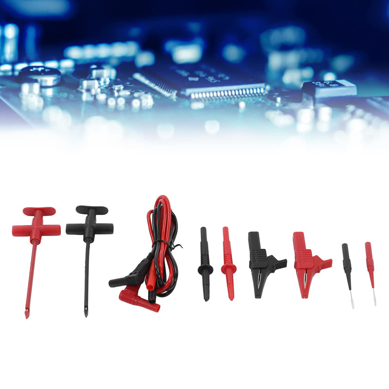 [Australia - AusPower] - Multimeter Test Leads Kit, Non Break Crocodile Clip Double Insulation Banana Plug Probe for Electronic Repair for Automotive Diagnostics,Testing and Repairs,19A 