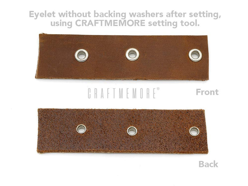 CRAFTMEMORE 1/4" Grommet Tool Kit Eyelet Setting Tool Grommet Setter Hole Punch Cutter & Pack of 100 Grommets 1/4 Inch