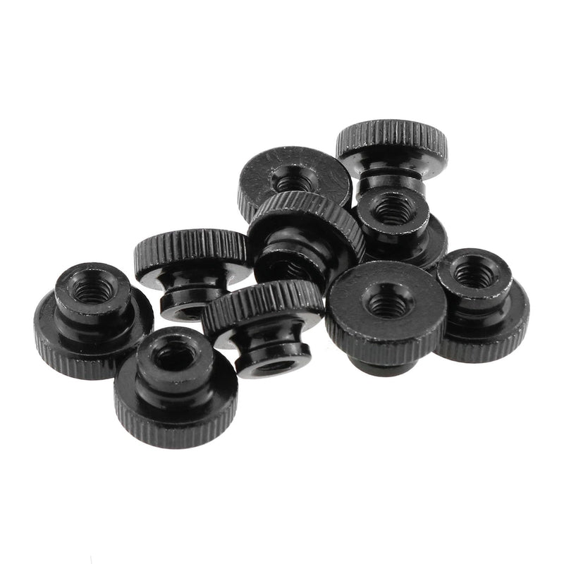 [Australia - AusPower] - 10pcs Knurled Thumb Nuts M5 x 0.8mm Black Metal Round Knobs Hand Nuts for 3D Printer Parts 
