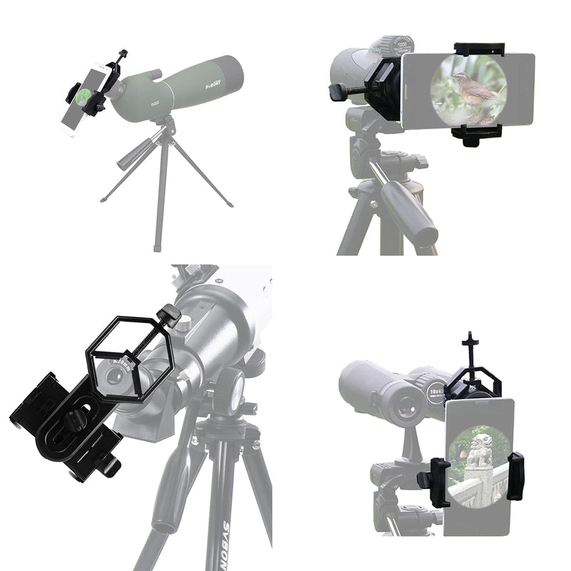 [Australia - AusPower] - SVBONY Universal Cell Phone Adapter Mount Telescope Phone Mount for Binocular Monocular Spotting Scope Telescope Support Eyepiece Diameter 25 to 48mm 25-48mm 