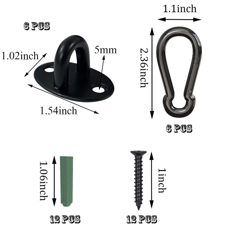[Australia - AusPower] - Stainless Steel Ceiling Hooks, Ceiling Hooks Pad Eyes Plate Marine Hardware Hooks with Screws 12 PCS. 