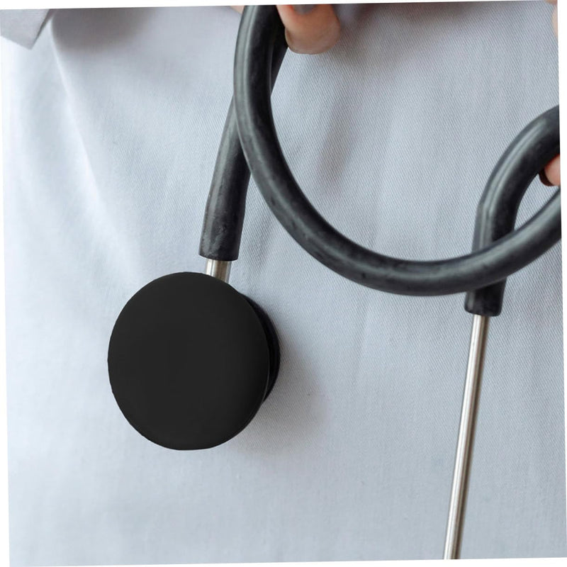 [Australia - AusPower] - 10pcs Black Silicone Stethoscope Covers Fit Ear Guard Sleeves for Doctors Easy to Clean Noise Replacement Protectors 
