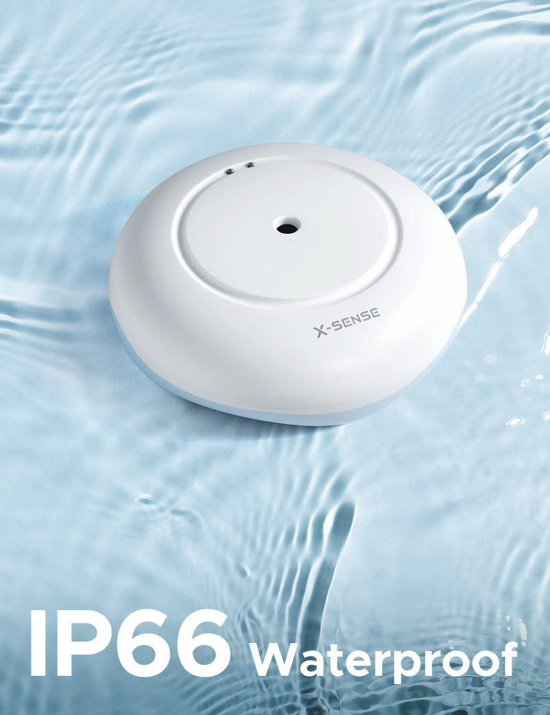 [Australia - AusPower] - X-Sense Wi-Fi Water Leak Detector, Smart Water Sensor Alarm, Water Detector Alarm with 1700 ft Transmission Range for Kitchens, Basements, Bathrooms, 3 Water Detectors & 1 Base Station, Model SWS54 3 Sensors (110 dB) + Base Station 