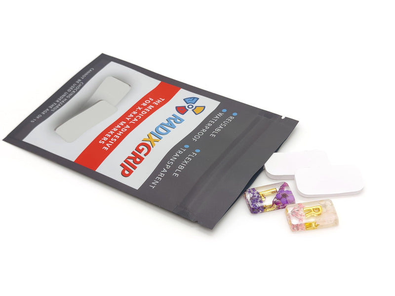 [Australia - AusPower] - ASVP Shop X-Ray Markers Flower Resin with Lead Letters - includes Adhesive Strips Your X-Ray Markers - Extra Strength - Reusable & Washable 