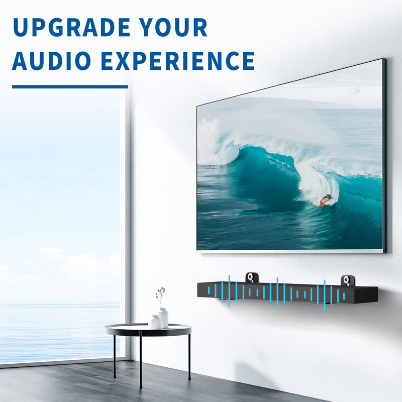 [Australia - AusPower] - Sound Bar Mounts Universal Soundbar Wall Mount Bracket Kit for Most of Soundbars Wall Mount Shelf Mounting Brackets, Black 