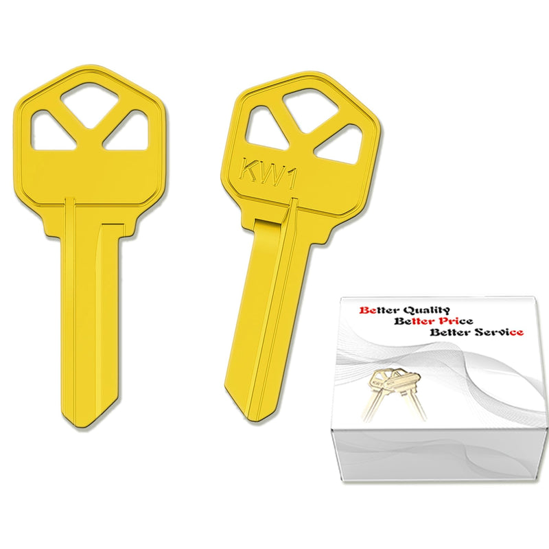 Premium Brass KW1 Key Blanks, Uncut Blank Keys for Residential & Commercial Use, Copper Structures Blank Keys, Pack of 50 KW1-G