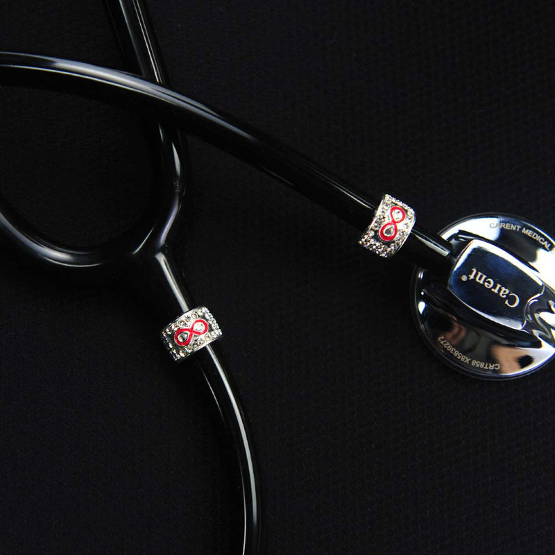 [Australia - AusPower] - 2 Pack Bling Crystal Stethoscope Charms, Stethoscope Id Name Tag for Nurse Doctor Christmas Gifts 
