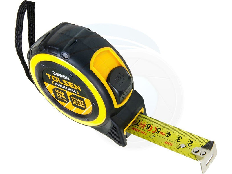 Tolsen 10M 33FT Nylon Coated Heavy Duty Measuring Tape Metric Imperial