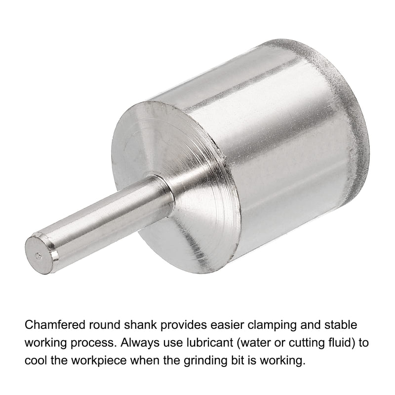 [Australia - AusPower] - uxcell Diamond Grinding Mounted Point, 25mm 600 Fine Grits Spherical Concave Head Bead Coarse Grinding Bit for Jade Amber Stone Beeswax Glass 