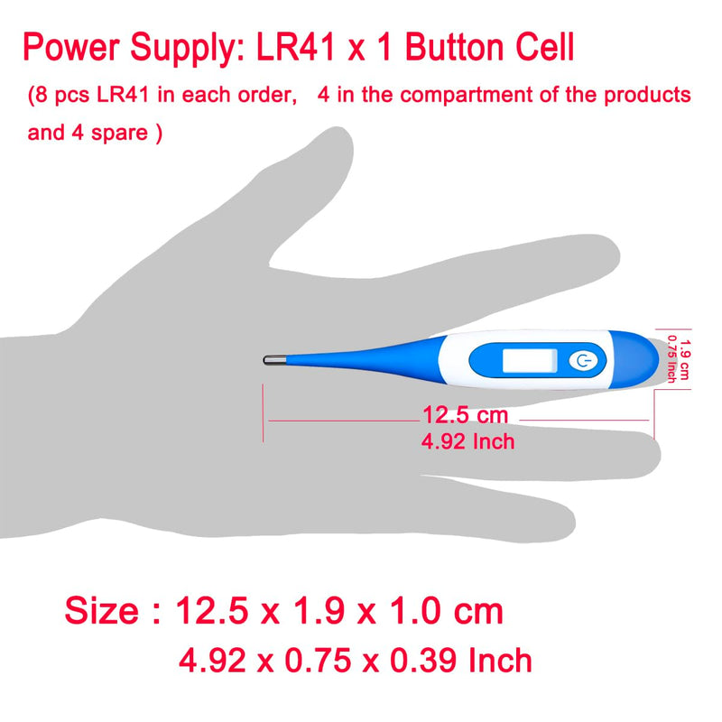 [Australia - AusPower] - Oral Thermometer, Digital Thermometer for Fever (A, Pack of 4) A 
