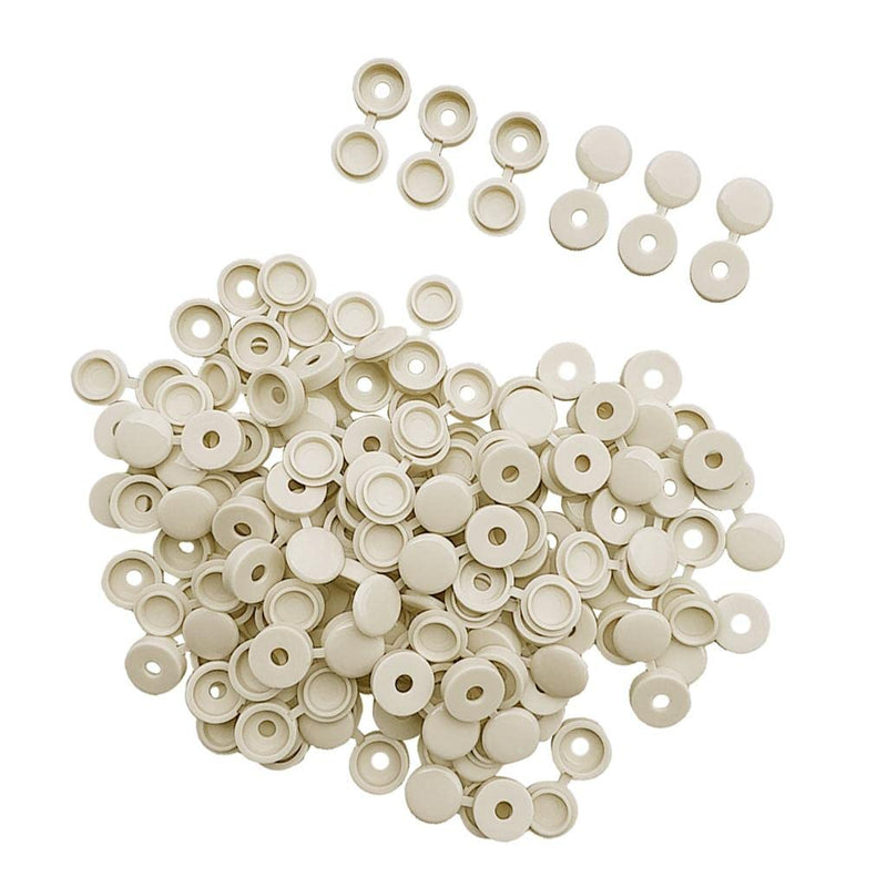 [Australia - AusPower] - LEIPUPA 100Pcs Durable Plastic Hinged Screw Cover Fold Part For Car Home Decor - Beige, 4.1mm 