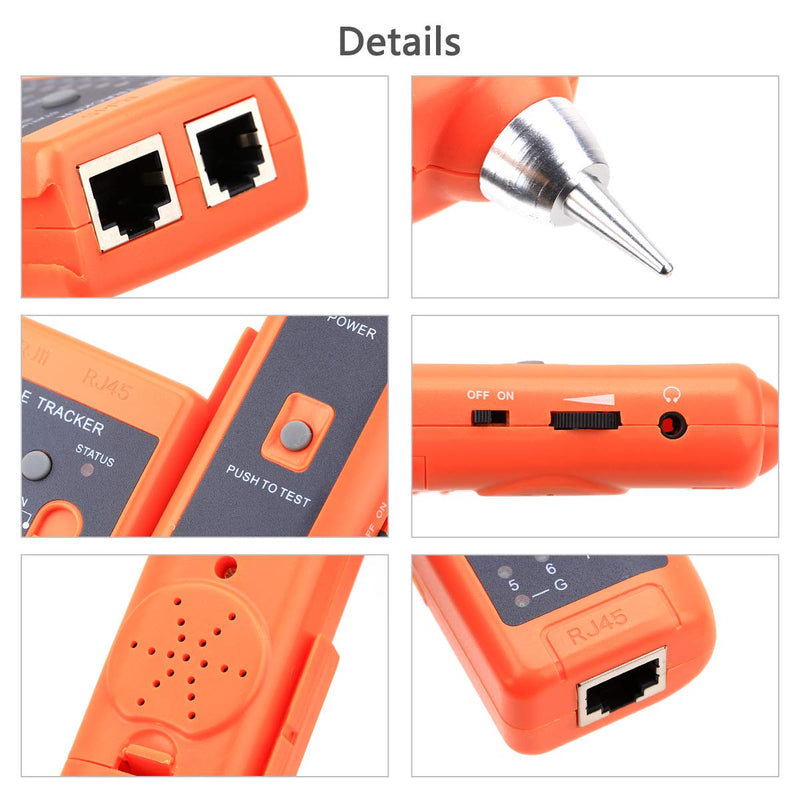[Australia - AusPower] - Wire Tracker XQ-350 RJ45 RJ11 Finder for Telephone Network Wire LAN Cable Tester for Line DC Detecting/Anode/Cathode Determination Diagnose Tone Networking Tool with Crystal Head 