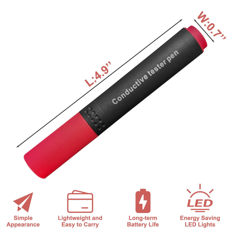 [Australia - AusPower] - Conductivity Test Pen, Non Contact Voltage Tester Pen, Grounding Tester for Grounding Mats Sheets Pillowcases, Wire Tester Electrical Tool for Ensuring Effective Connection 