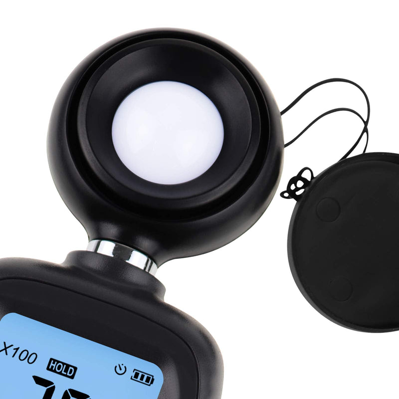 [Australia - AusPower] - Lux Meter with Data Record, Digital Light Meter Illuminance Meter, Backlight Lux Temperature Meter 0~200,000 Measurement Range Lux/FC Unit MAX/MIN/Hold Function 