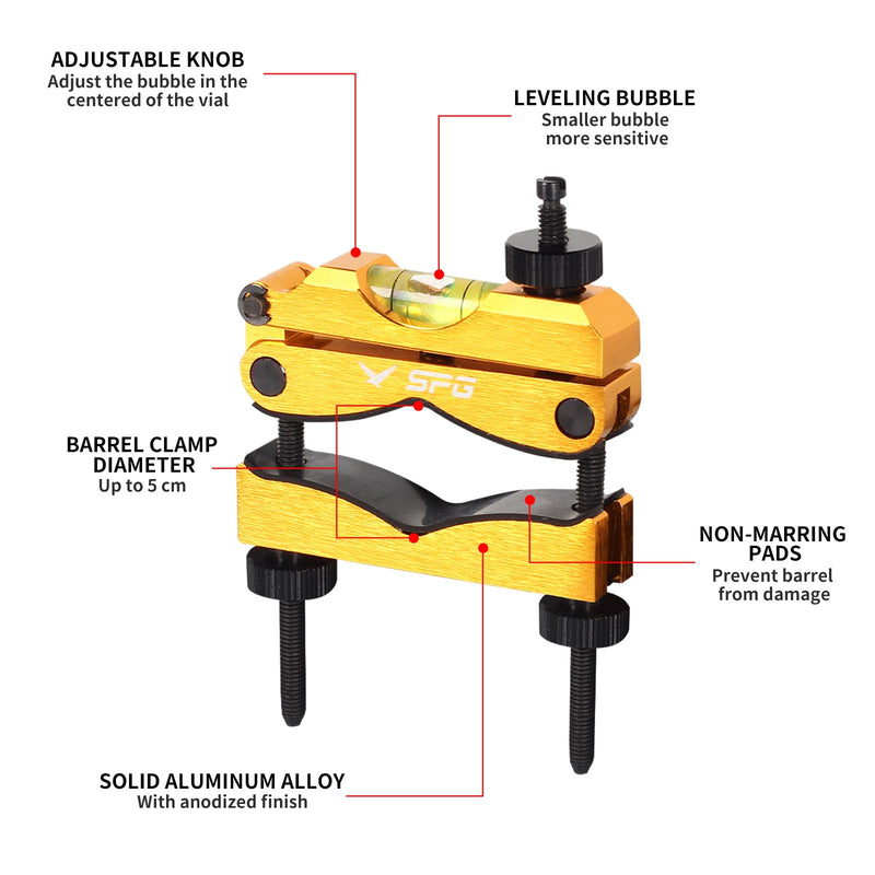 [Australia - AusPower] - Sight Kit Scope Leveling Tool Scope Mounting Level Universal and Precision Bubble Leveling System with Storage Case for Maintenance (Gold) Gold 