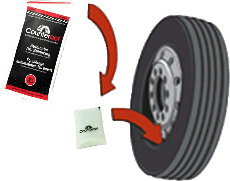 [Australia - AusPower] - Counteract DIYK-4 Do It Yourself Tire/Wheel Balancing Beads Kit - Off -Road, Light Duty Truck Tires, (4) 4oz DIY Bead Bags, (4) Valve Caps and Cores, (1) Core Remover, Injector Bottle 4pk 