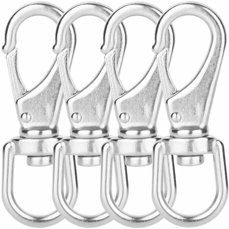 [Australia - AusPower] - 3-1/2'' Stainless Steel Swivel Snap Hooks #1 Heavy Duty 3/4'' Swivel Eye - for Scuba Diving, Flagpole Rope, Bird Feeders, Dog Leashes, Bags, Belting, Straps, Luggage, etc - Pack of 4 