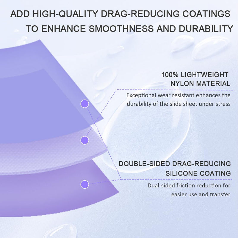 [Australia - AusPower] - Patient Transfer Slide Sheet,Low Friction Transfer Sheet for Patient,Washable Slide Sheets for Moving Patients (Purple, Purple Flat-55 * 78 Inches) Purple Flat-55*78 Inch 