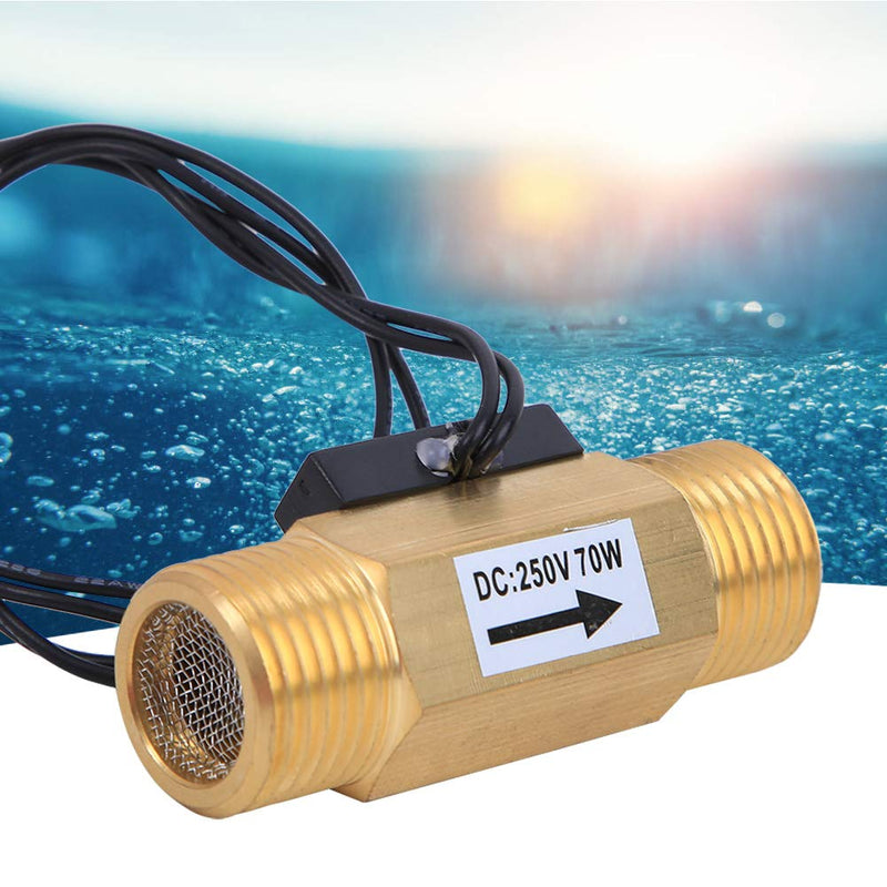 [Australia - AusPower] - YWBL-WH Water Hall Effect Sensor Switch with 1/2-inch Interface Electromagnetic Flowmeter Brass Industrial Accessory, Valve 