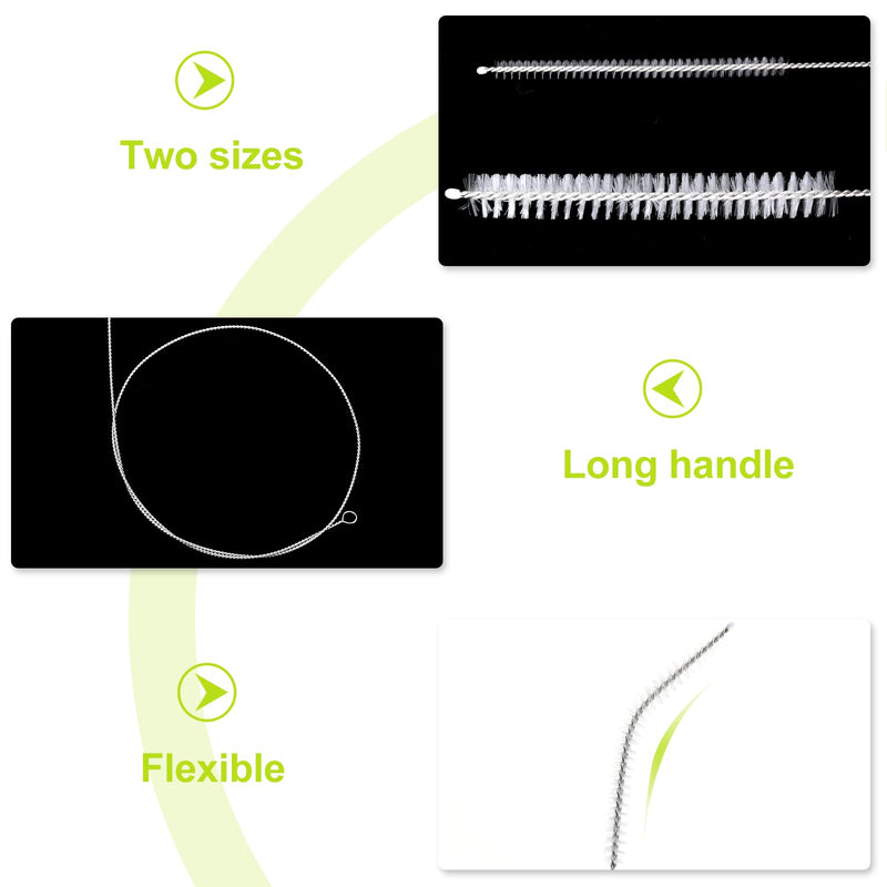 [Australia - AusPower] - GEEHUA Pack of 4 Hose Brush, 1 m Stainless Steel Bottle Brush Cleaning Brush Set, Extra Long Flexible Thin Pipe Cleaning Brush Set for Cleaning Straws, Fridge Drain 
