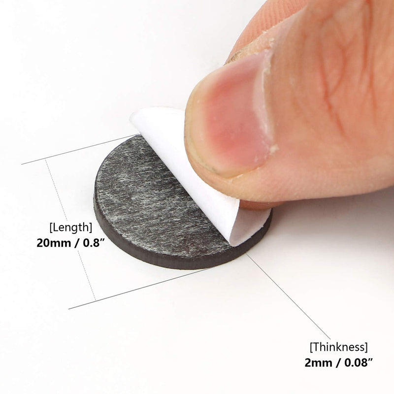[Australia - AusPower] - Flexible Magnetic Dot with Self Adhesive, 120 PCS Round Small Magnetic Stickers with Adhesive Backing Peel & Stick Magnets Stickers for Crafts, Office, DIY Projects, 120 Pack 20x2mm 