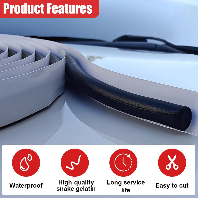 ZIMISI 8MM 13FT Butyl Sealant Tape, Waterproof Sound RV Headlight Sealant Rope, Butyl Rubber Sealant Tape for Car RV Truck Marine, Caulk Strip for Window Door Windshield