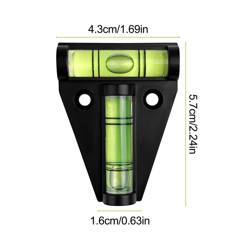 [Australia - AusPower] - Lectorias Spirit Level (6 Pieces), Magnetic Cross Spirit Level, Camping Motorhome Gadgets, Mini Spirit Level Caravan, T-Spirit Level Black, for Furniture, Trailers, Tripods, Camera Equipment 