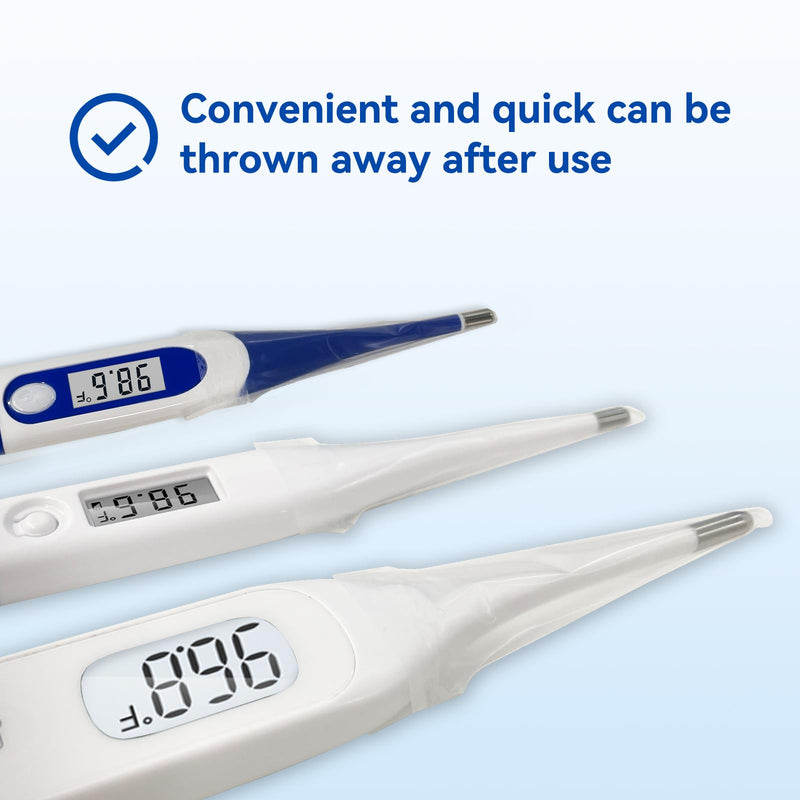 [Australia - AusPower] - [Value Bundle] Berrcom Digital Thermometer DT008 & Berrcom Disposable Digital Thermometers Probe Covers Set of 100 for Adults and Kids DT100TZ 
