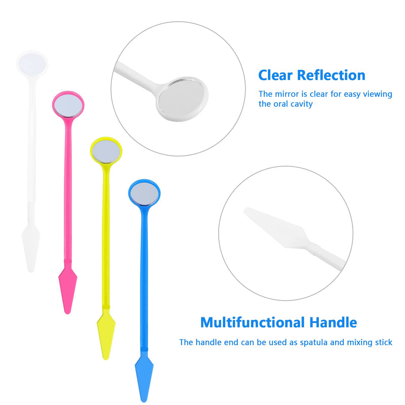 [Australia - AusPower] - 40 Pieces Plastic Dental Mirror for Teeth Inspection, Disposable Mouth Mirror Curve Angle Dentist Instrument Oral Care Tool 