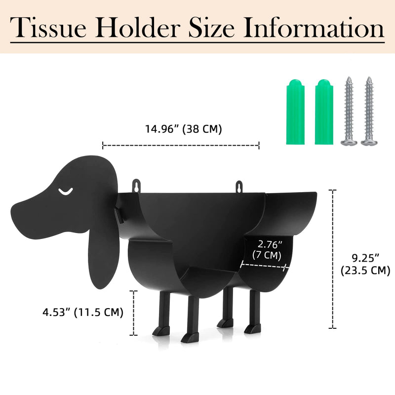 Cute Animal Decorative Toilet Paper Holders, Metal Wall Mount & Free-Standing Toilet Paper Holder, 8 Rolls of Tissue Paper Storage Basket, Bathroom Farmhouse Kitchen Decor Accessories (Classic Dog) Z-funny Dog