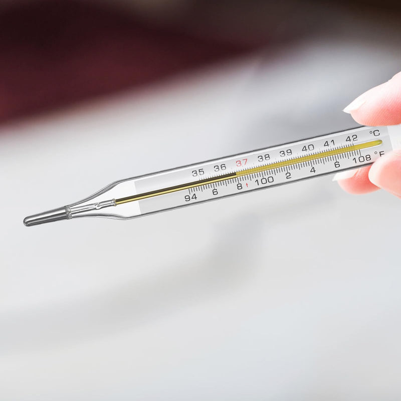 [Australia - AusPower] - 3Pcs Glass Oral Temperature for Adults Precise Measurement Fast Reading for Elderly Family Dual Scale ℃ & ℉ 