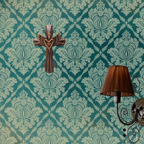BestGiftEver Rustic Angel Wing Wall Cross, Vintage Brown