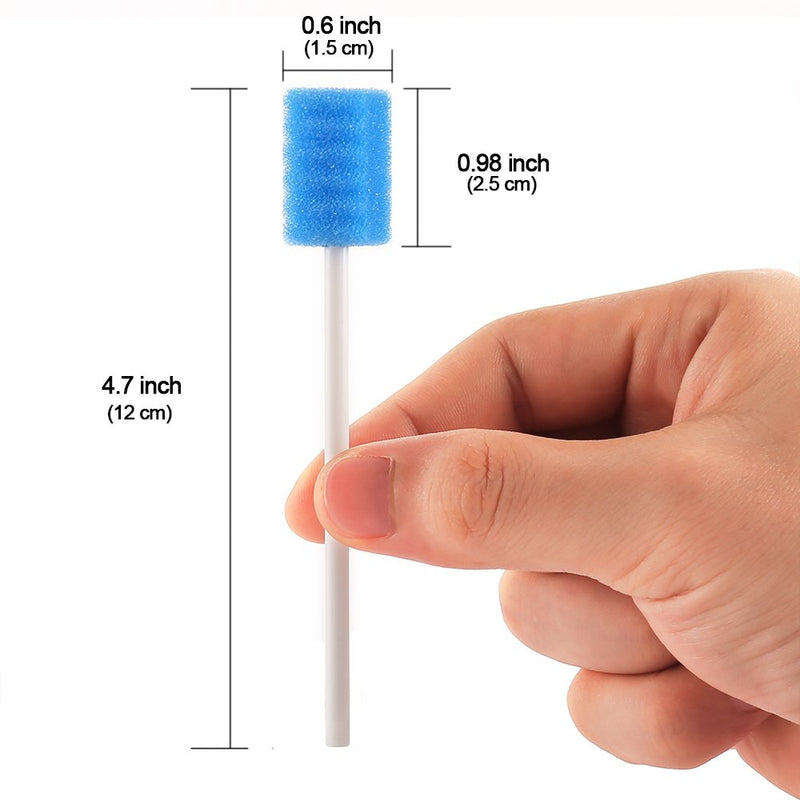 [Australia - AusPower] - Disposable Oral Swabs, Sterile Dental Sponge Swabsticks Unflavored for Mouth or Gum Cleaning - 100 Count 100 Pack 