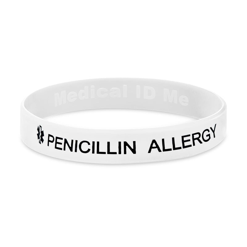 4 x Penicillin Medical Alert Wristbands - 4 Colours Medium 18cm